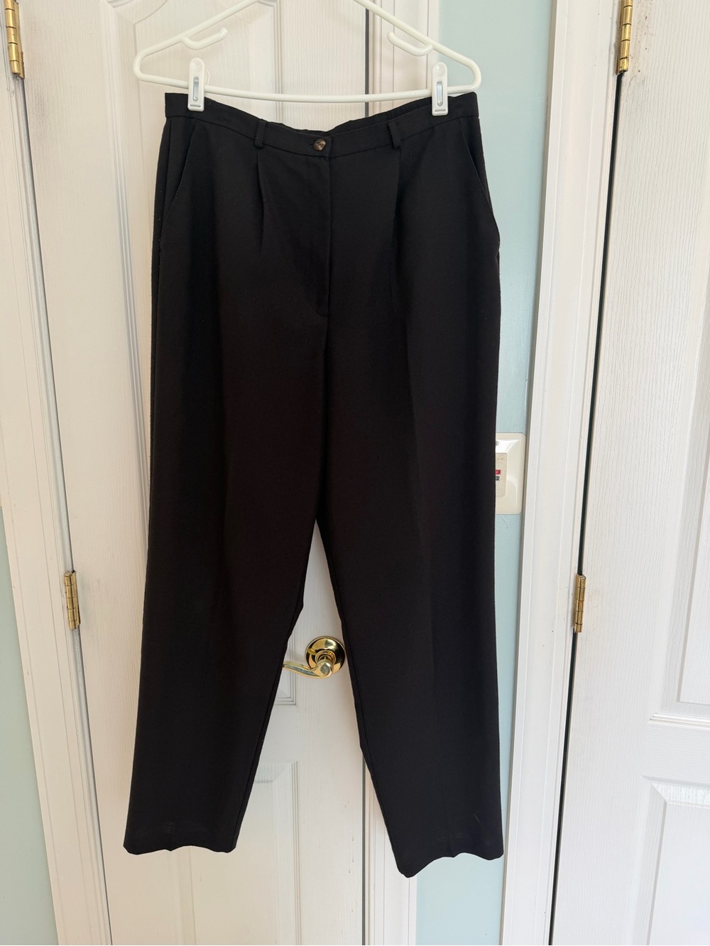High Rise Pleated Straight Leg Dress Trousers - Women's Size 12 (30" Waist)